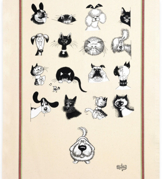 winkler - Grand torchon Dubout Multi Portraits - Beige