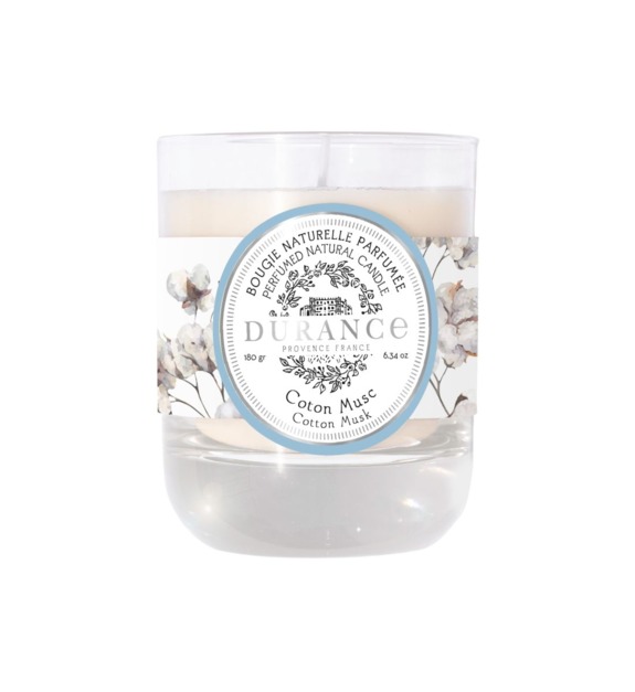 durance - LES ETERNELLES - Coton Musc - Bougie Naturelle Parfumée - Blanc