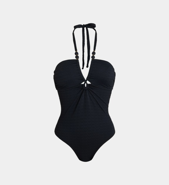 banana moon - MARAVILLA - Maillot de bain gaufré Nipono - Noir