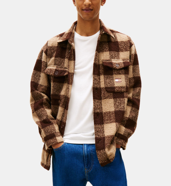 Surchemise à carreaux droite