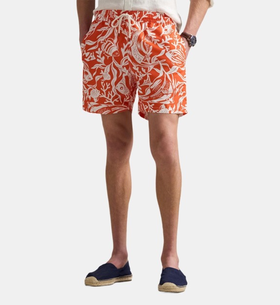 polo ralph lauren - Short de bain imprimé Hawaï - Orange