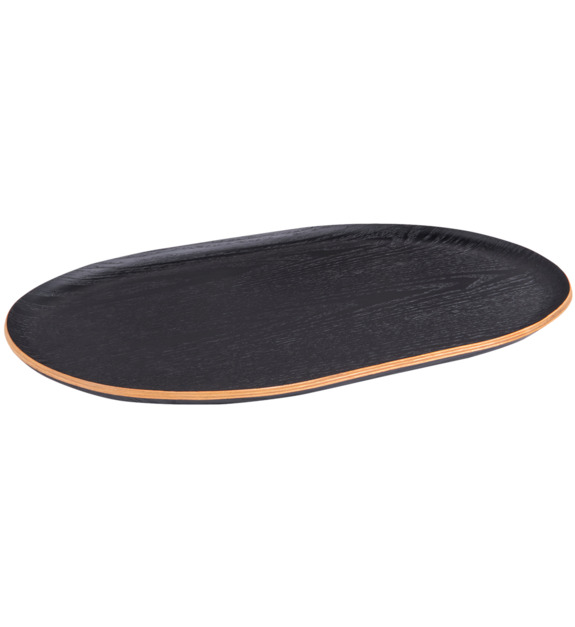 table passion - Plateau ovale en bois - 40 x 25 cm - Noir - Noir
