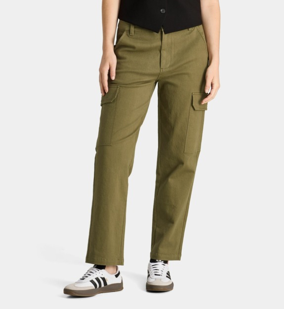 galeries lafayette - Pantalon cargo droit Bahia Twill coton bio - Vert