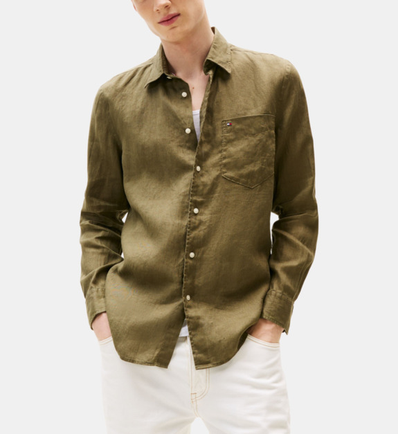Chemise droite en lin