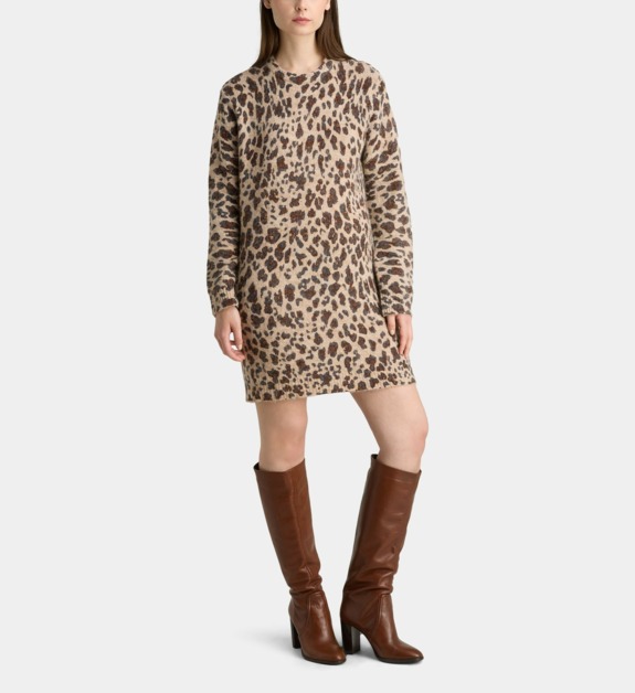 galeries lafayette - Robe droite Beryl Leo motif animalier - Marron