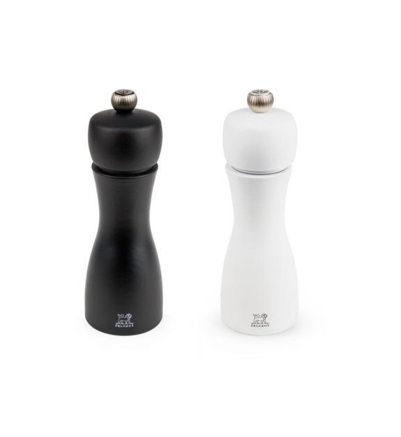 peugeot - Duo moulins à poivre et sel Tahiti noir et blanc 15 cm - Noir