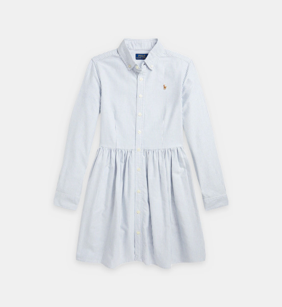 Robe chemise rayures coton