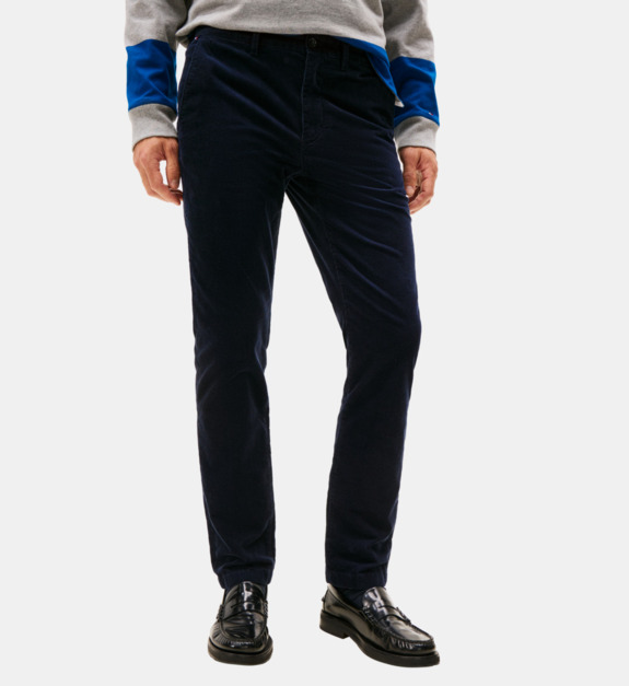 Pantalon droit en coton finition velours côtelé - vue 4