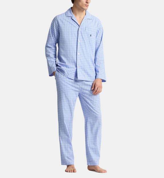 polo ralph lauren - Ensemble de pyjama à carreaux en coton - Bleu