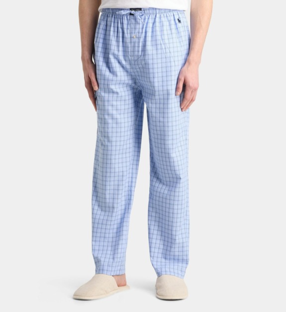 polo ralph lauren - Pantalon pyjama carreaux en coton - Bleu