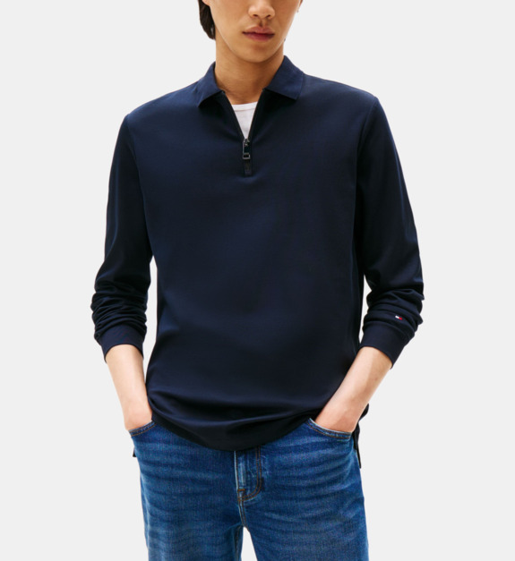 Polo en coton à manches longues