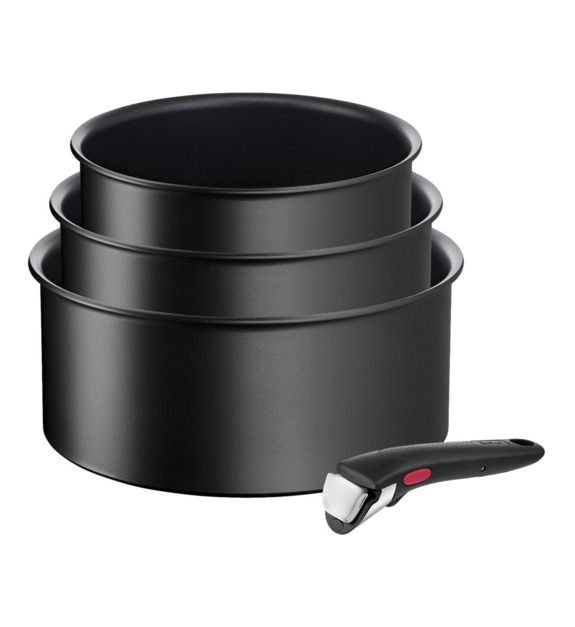 Lot de 3 casseroles Ingenio Eco Resist et poignée amovible - vue 1