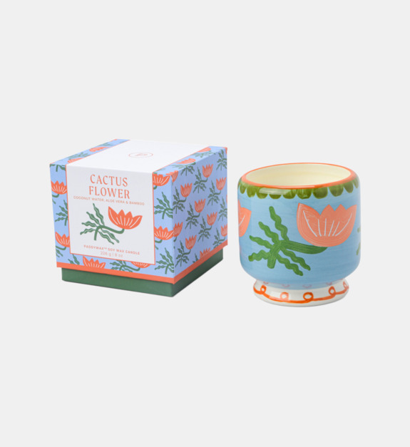 paddywax - Adopo - Cactus Flower - Bougie parfumée pot en céramique - Multicolore