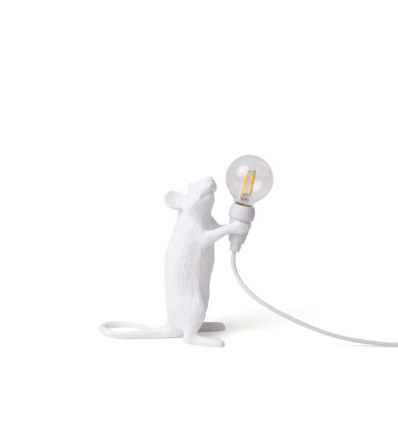 Lampe décorative souris LED USB blanche