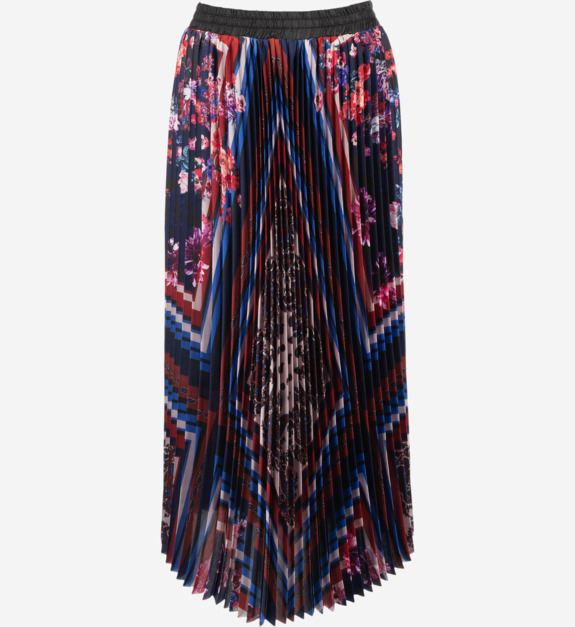 derhy - Jupe Ocre longue plissée imprimé fantaisie - Noir