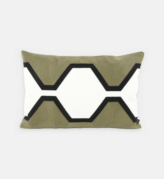 haomy - Nassau - Housse de coussin - Nassau - 100% coton - Kaki - Vert