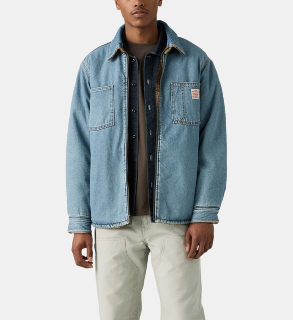 Veste droite réversible en coton