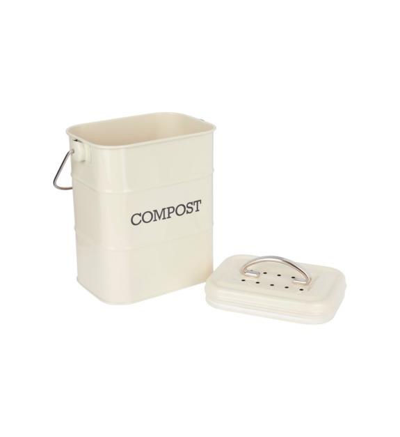 kitchen craft - Boite compost de cuisine en acier écru 3L - Beige