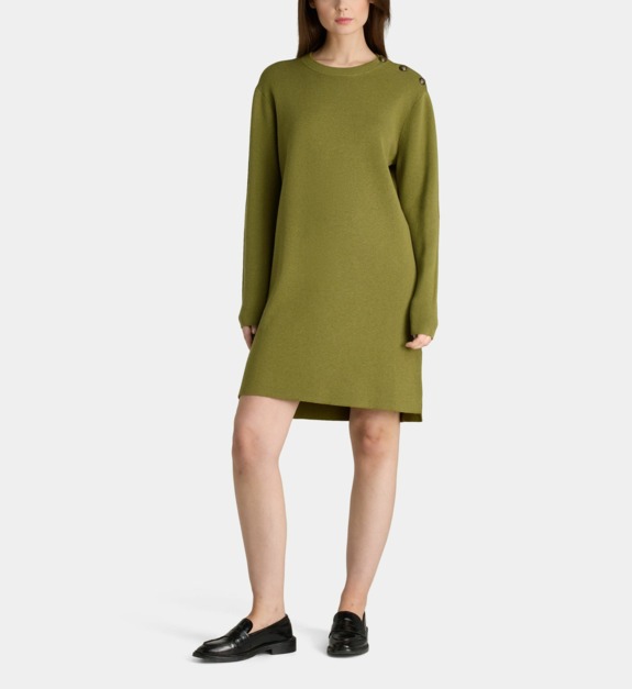 galeries lafayette - Robe Cabourg Robe droite mi-longue en coton bio - Vert