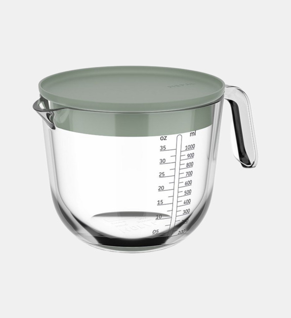 leifheit - CHEF IT - Verre doseur en verre avec couvercle en couleur - 1 l - Vert