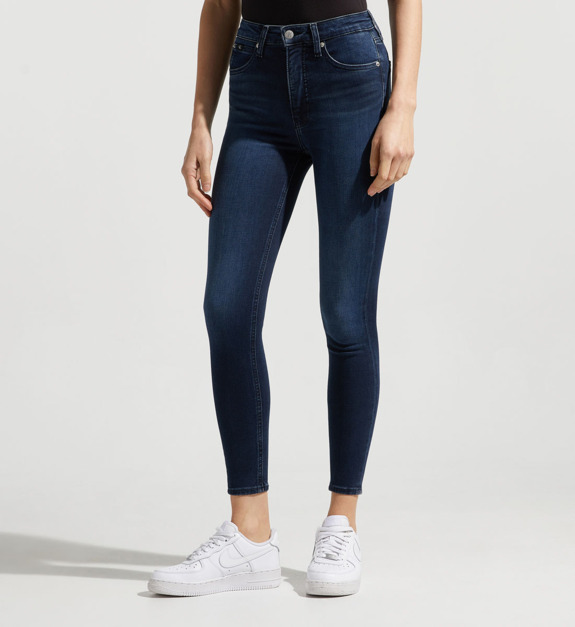 Jean super skinny taille haute coton mélangé