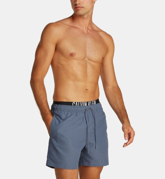 calvin klein - Short de bain en nylon double ceinture siglée - Noir