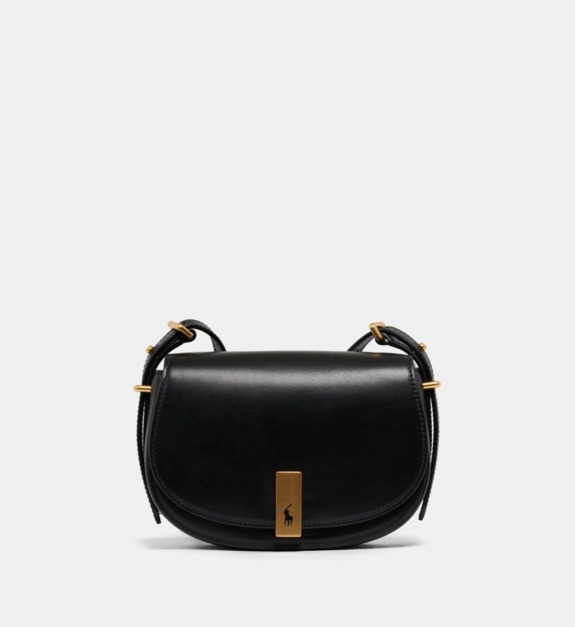 polo ralph lauren - Sac besace crossbody demi lune cuir Polo ID - Noir