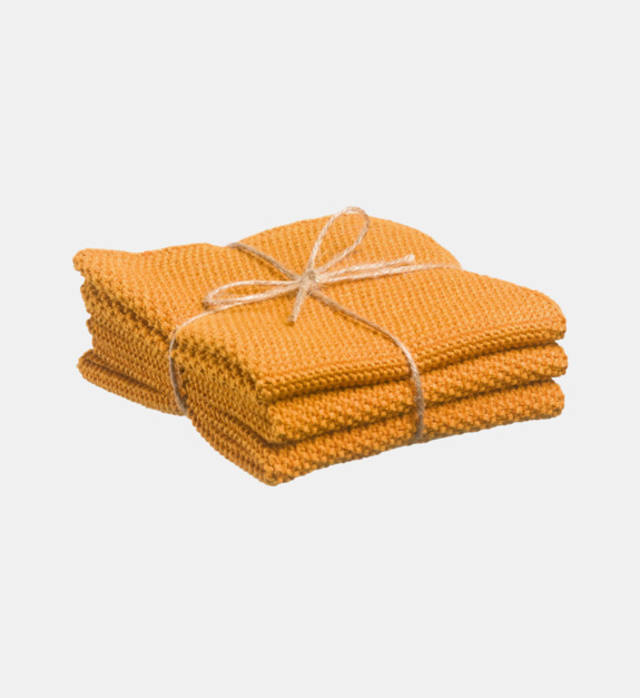 winkler - Izan - Lot de 3 essuie-mains tricotés recyclés - Izan - Jaune