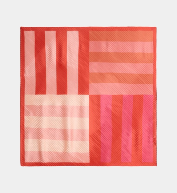 galeries lafayette - Foulard Florane géométrique rayée - Rouge