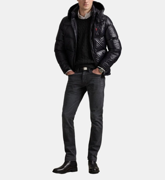 polo ralph lauren - Doudoune matelassée à capuche en nylon - Noir