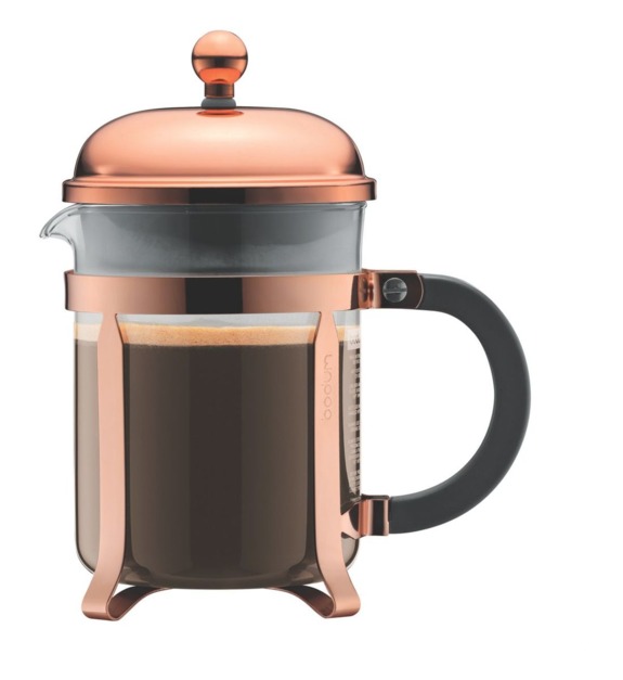 bodum - Cafetière à piston CHAMBORD acier chromé cuivré 19 cm 0,5L - Rose