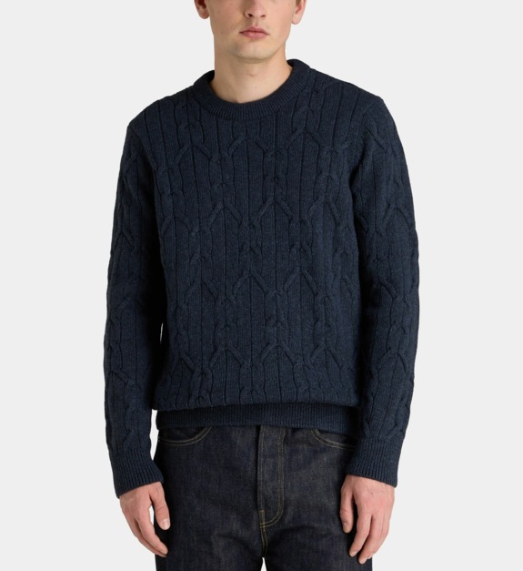 Pull en laine torsades - vue 2