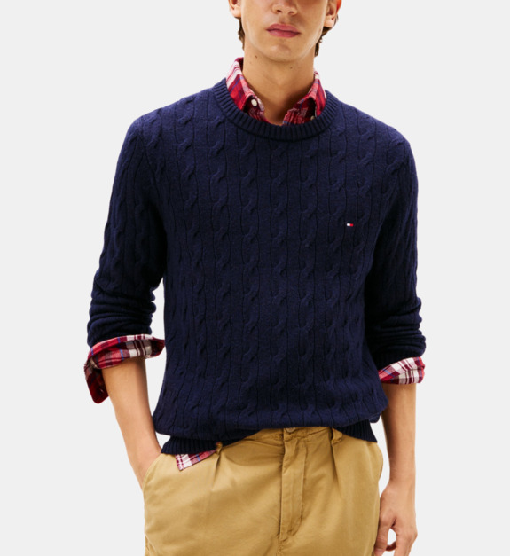 Pull en laine maille torsadée - vue 2