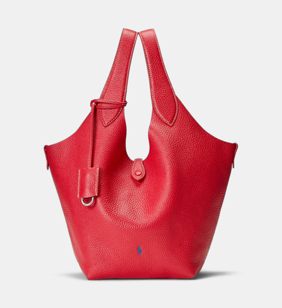 polo ralph lauren - Sac besace Polo Play en cuir - Rouge