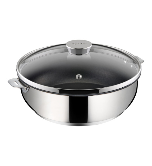 SALVASPAZIO+++-+Sauteuse+sans+manche+avec+couvercle+SALVASPAZIO++en+inox+Ø28+cm