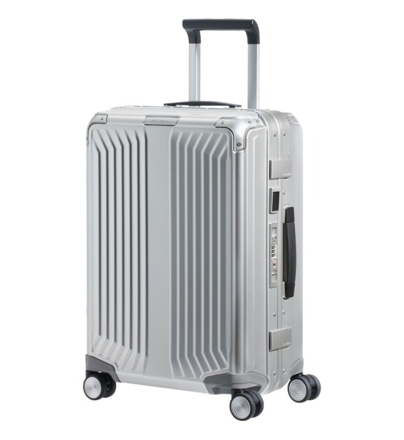samsonite - Valise rigide cabine Lite-Box Alu 4R 55 cm - Gris
