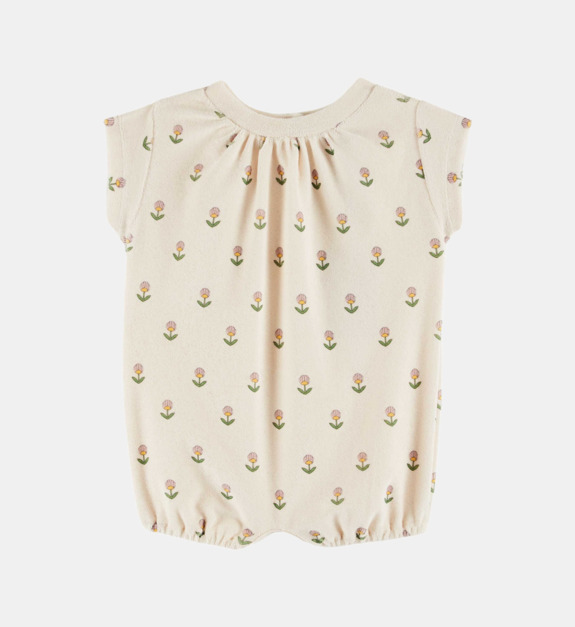 emile & ida - Combinaison bloomer imprimé fleuri coton - Beige