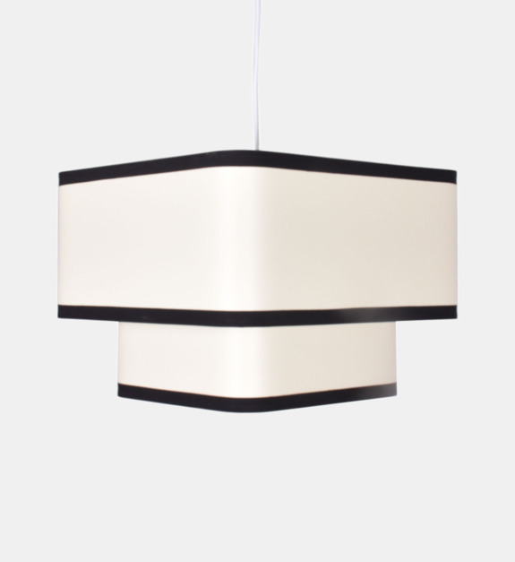 PE2025 - Suspension cylindrique Louis chintz ivoire Ø11 cm