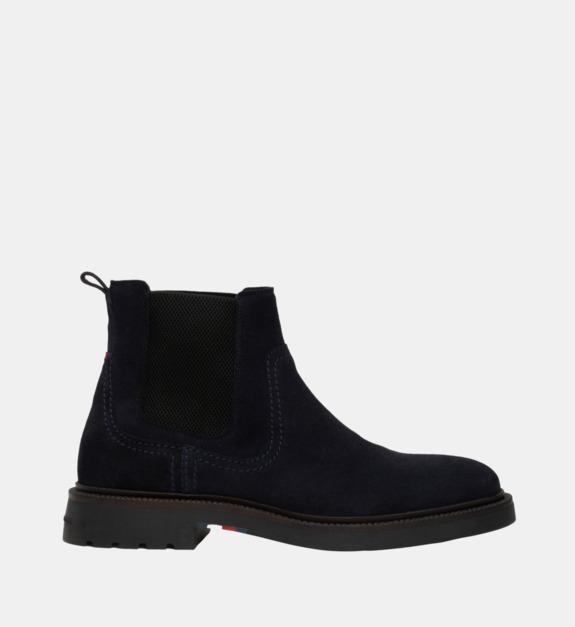 tommy hilfiger - Boots Chelsea cuir suédé - Bleu