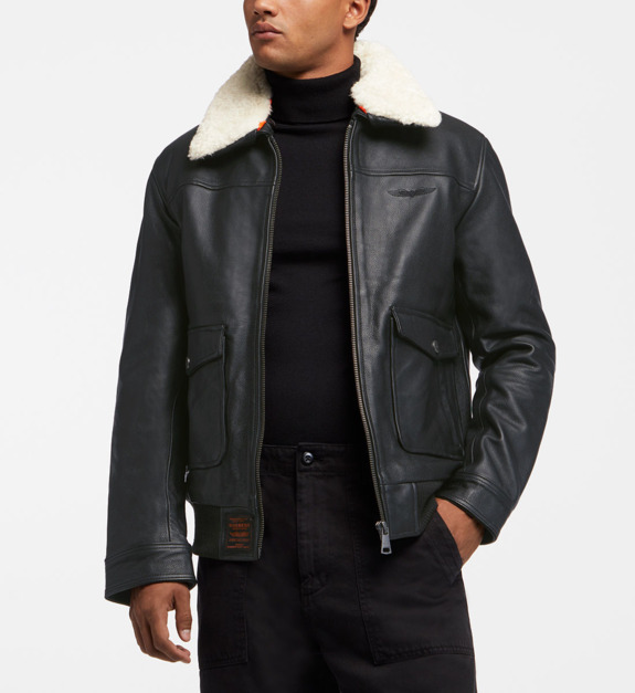 bombers original - Blouson aviateur Maverick cuir - Noir