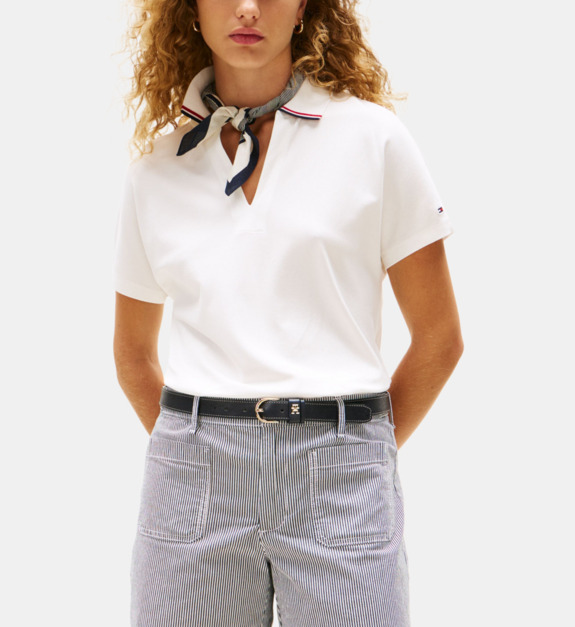 Polo droit lyocell et coton