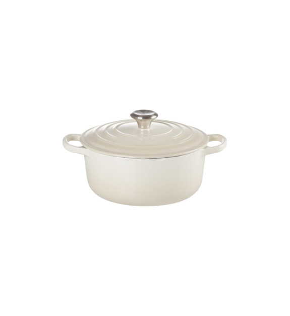 Cocotte ronde fonte émaillée meringue Ø20 cm