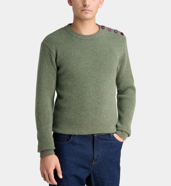 Pull Marin Héritage ajusté en laine côtelée - vue 2