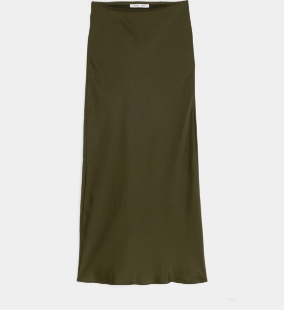 samsoe samsoe - Jupe longue droite Saagneta satinée - Vert