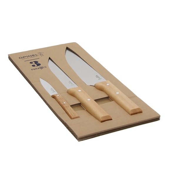 opinel - Coffret 3 couteaux de cuisine Parallèle - Beige