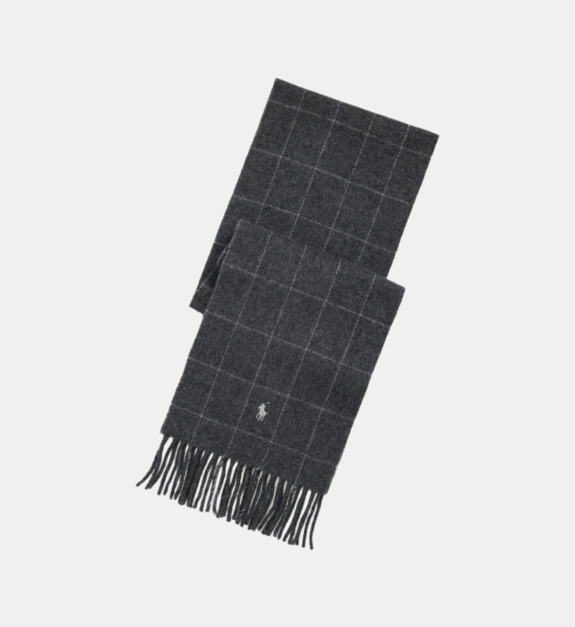 polo ralph lauren - Echarpe à carreaux en laine - Gris