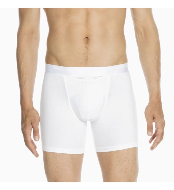hom - Boxer long à teneur coton logotypé - Blanc