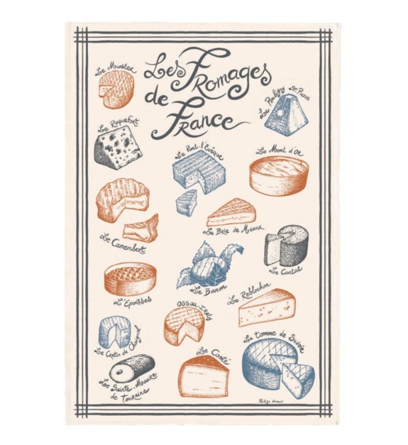 winkler - Torchon Fromages de France - Beige