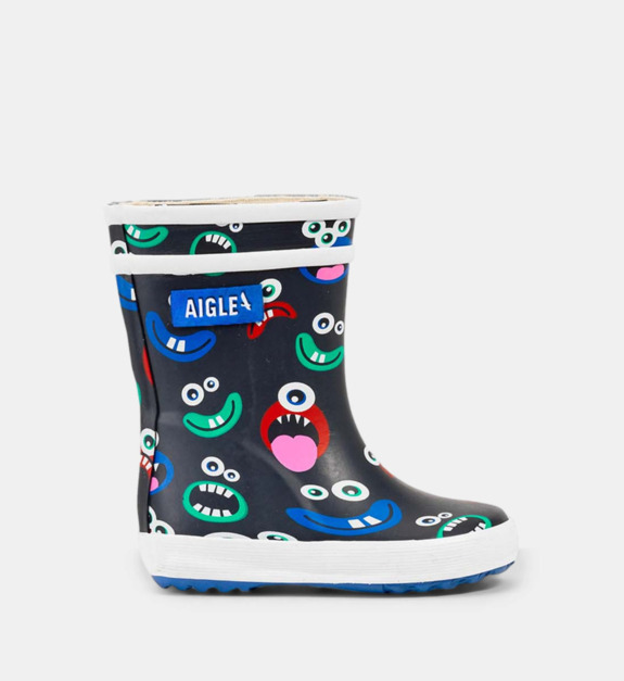 aigle - Bottes Baby Flac Play 2 motif monstres - Noir