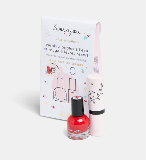 Vernis+à+ongles+à+l%27eau+et+rouge+à+levres+assorti+pour+enfants